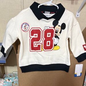 Disney Mickey Mouse Kids Sweatshirt - Cream, Black, and Red